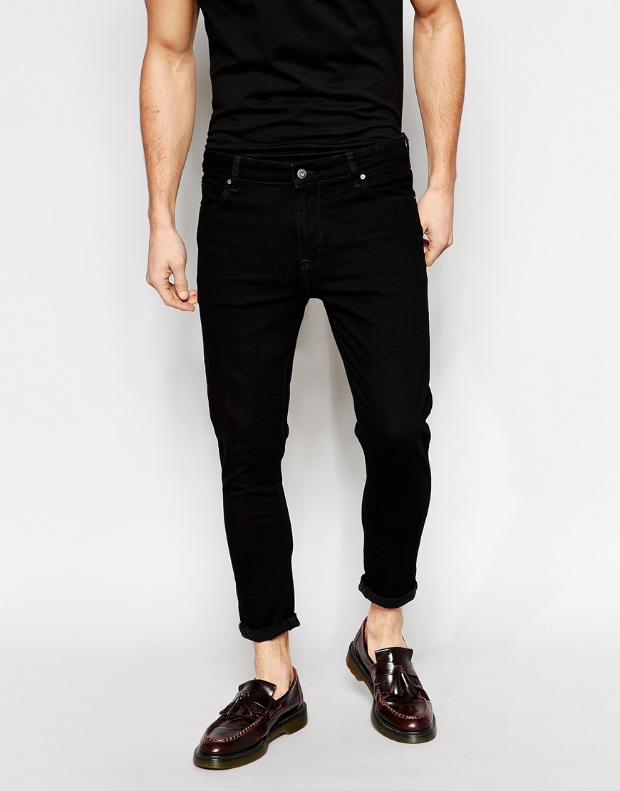 ASOS Super Skinny Jeans Ankle Grazer In Black